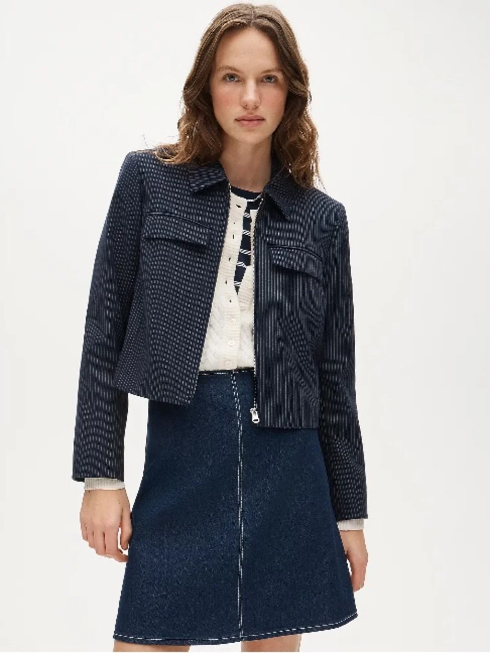 J.Crew Structured jacket in Italian studio wool blend pinstriped CS652